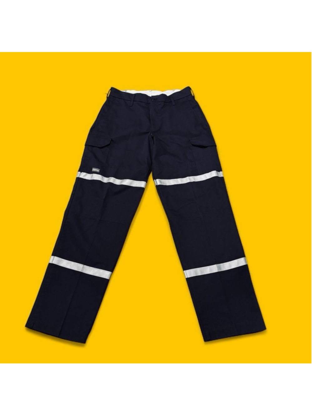 SofTwill UniFirst Work Pants Men 32x32 Black Reflective Hi Vis Safety Cargo EUC